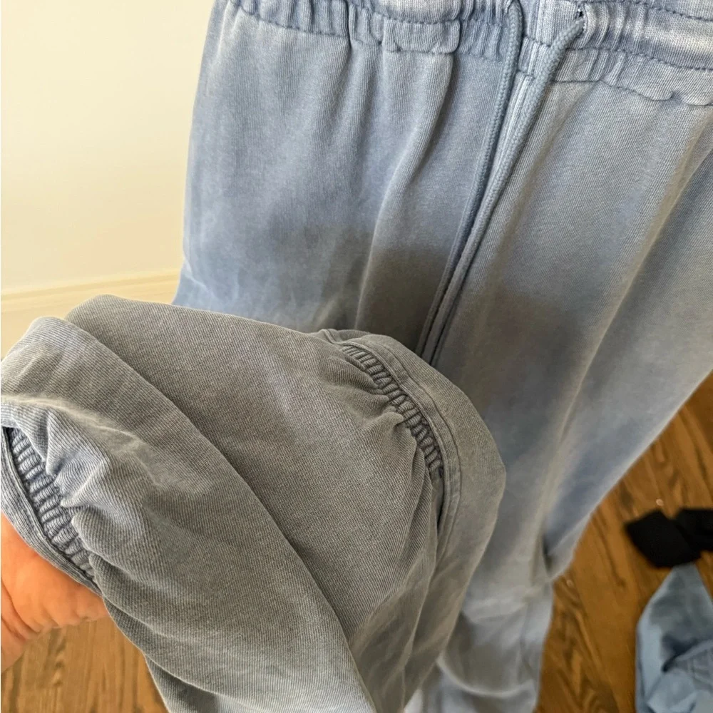Free People Blue Denim-Look Jumpsuit
